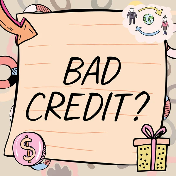Znak Tekstowy Pokazujący Bad Credit Business Showcase Oferując Pomoc Przejściu — Zdjęcie stockowe