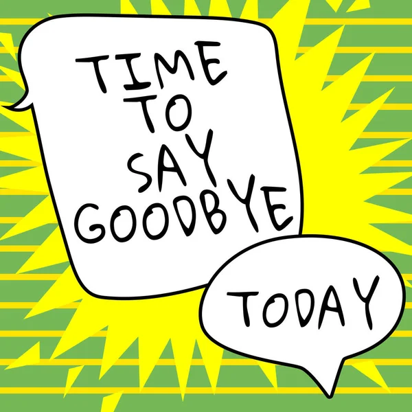 Escribir Mostrando Texto Tiempo Para Decir Adiós Palabra Escrita Despedida —  Fotos de Stock
