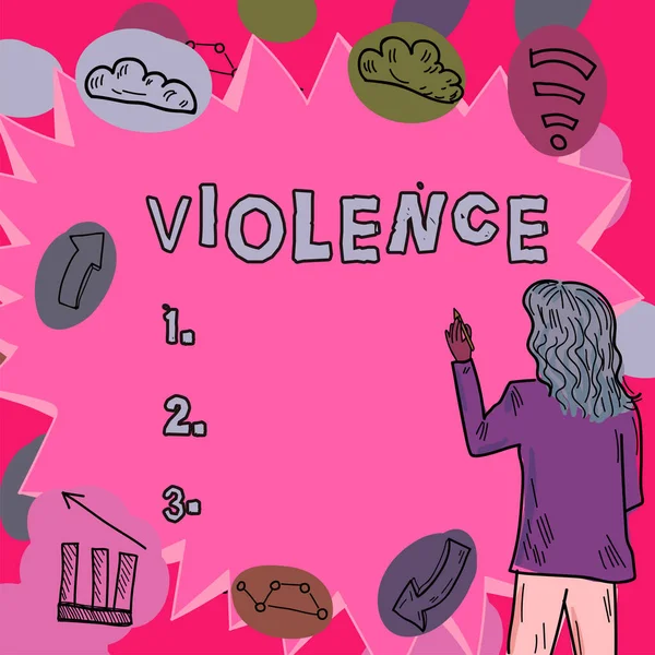 Text Som Visar Inspiration Våld Affärsöversikt Användning Fysiskt Våld För — Stockfoto
