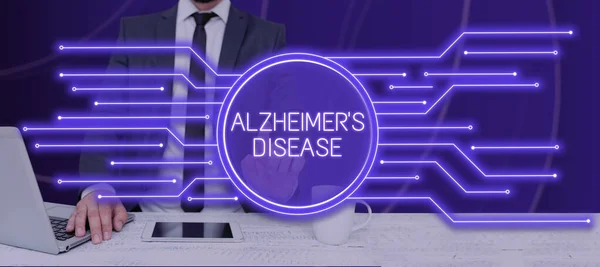 Escribir Mostrando Texto Enfermedad Alzheimers Concepto Que Significa Deterioro Mental —  Fotos de Stock