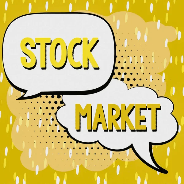 概念表示株式市場 事業アプローチ株式や債券が売買または交換される特定の市場 — ストック写真