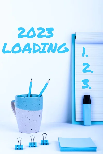 Affiche 2023 Loading Internet Concept Publicité Pour Année Venir Prévision — Photo