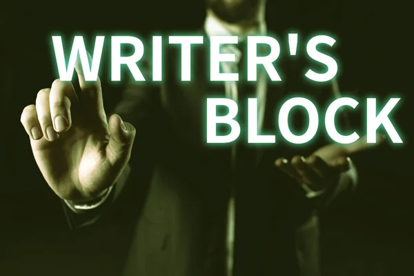 Conceptual display Writer S Block, Word for Condition of being unable to think of what to write