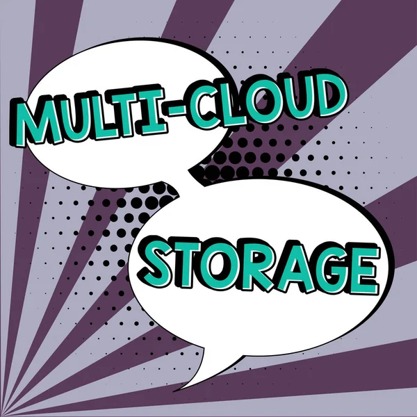 Tekst Pokazujący Inspirację Multi Cloud Storage Business Idea Korzystania Wielu — Zdjęcie stockowe