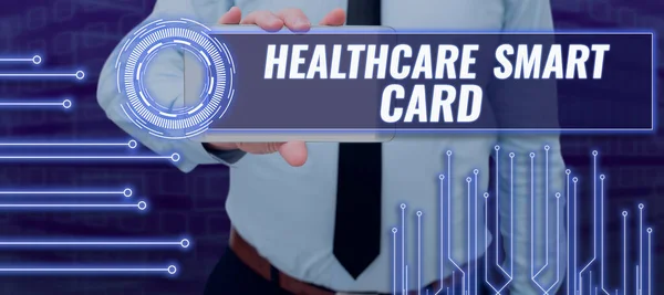 Wyświetlacz Koncepcyjny Healthcare Smart Card Internet Concept Karta Która Podstawy — Zdjęcie stockowe
