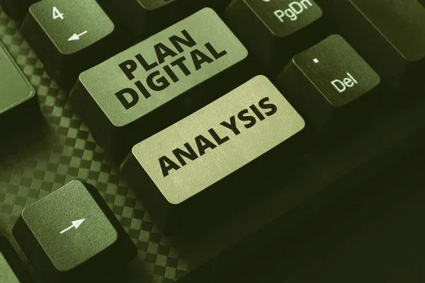 Подпись Концепцией Plan Digital Analysis Business Showcase Analysis Qualitative Quantitative — стоковое фото