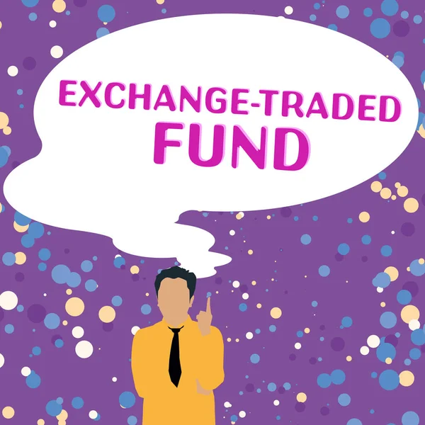 Text Zeigt Inspiration Exchange Traded Fund Geschäftskonzept Marktfähige Sicherheit Die — Stockfoto