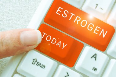 Hormonlardan oluşan iş konsepti Östrojen grubunun kadın özelliklerinin gelişimini teşvik ettiğini gösteren bir ilham kaynağı