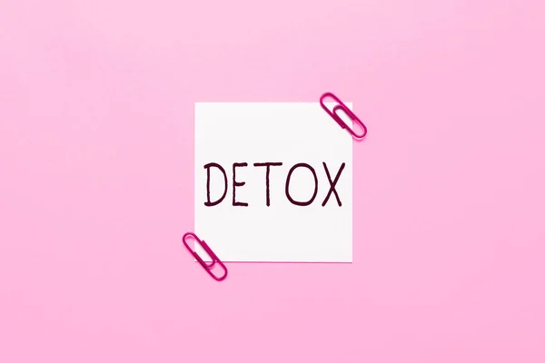 Fogalmi Felirat Detox Word Írta Moment Diéta Táplálkozás Egészségügyi Függőség — Stock Fotó