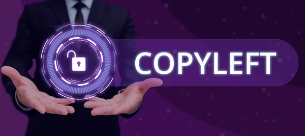 Εγγραφή Εμφανίζει Κείμενο Copyleft Έννοια Που Σημαίνει Δικαίωμα Χρησιμοποιούν Ελεύθερα — Φωτογραφία Αρχείου