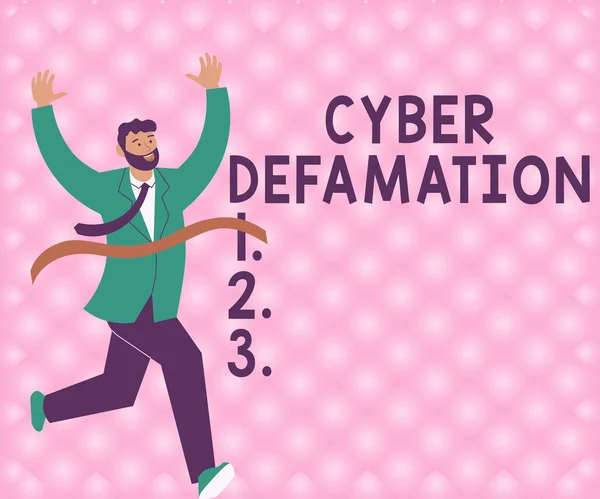Sign Displaying Cyber Defamation Word Slander Conducted Digital Media Usually — Stock Photo, Image