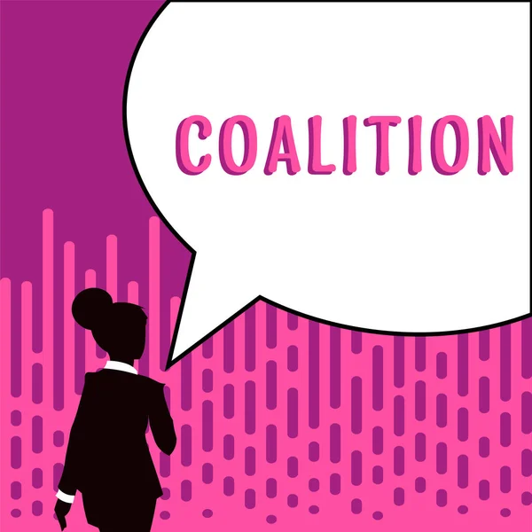 Conceptuele Bijschrift Coalitie Business Aanpak Een Tijdelijke Alliantie Van Verschillende — Stockfoto