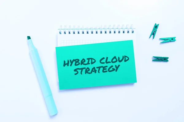 Handwriting Text Hybrid Cloud Strategy Business Approach Cloud Computing Setting — Stock Photo, Image