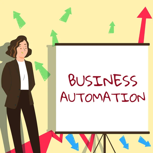 Zeichen Für Geschäftsautomation Konzept Für Digitale Transformation Vereinfacht Für Einfachheit — Stockfoto