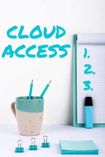 Légende Textuelle Présentant Cloud Access Internet Concept Software Outil Entre — Photo