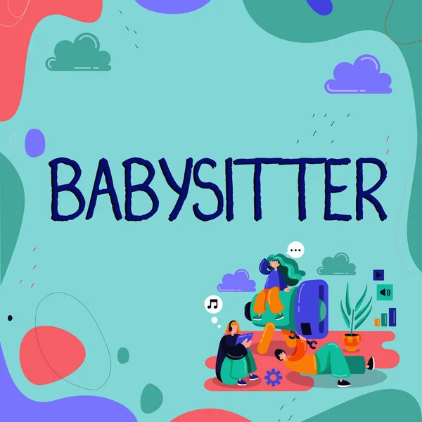 Skriving Tekst Babysitter Bedriftskonsept Som Skal Seg Barn Vanligvis Kort – stockfoto