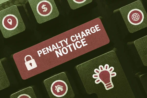 Conceptual display Penalty Charge Notice, Business idea fines issued by the police for very minor offences