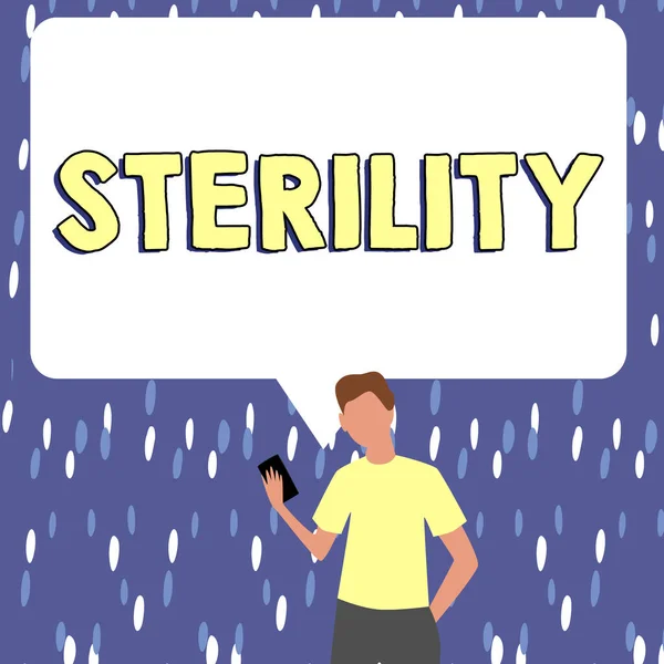 Texto Que Muestra Inspiración Sterility Word Escrito Con Condición Estar —  Fotos de Stock