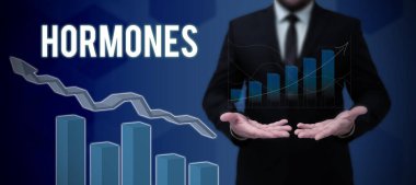 El yazısı hormonları, iş konsepti düzenleyici madde organizmada üretilen doku sıvıları