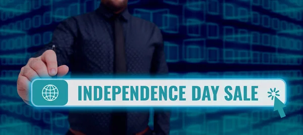 stock image Conceptual caption Independence Day Sale, Business idea Promotions and discounts during Independence Day