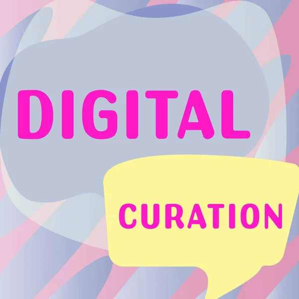Konceptuell Bildtext Digital Curation Word För Underhållsinsamling Och Arkivering Digitala — Stockfoto