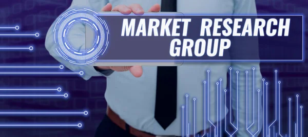 Pisanie Wyświetlania Tekstu Market Research Group Przegląd Biznesowy Zebrać Informacje — Zdjęcie stockowe