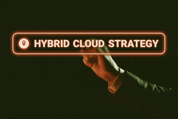 Signe Écriture Main Hybrid Cloud Stratégie Approche Métier Cloud Computing — Photo