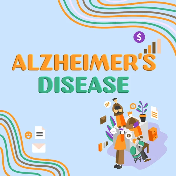 Text Tecken Som Visar Alzheimers Sjukdom Affärsstrategi Avancerad Mental Försämring — Stockfoto
