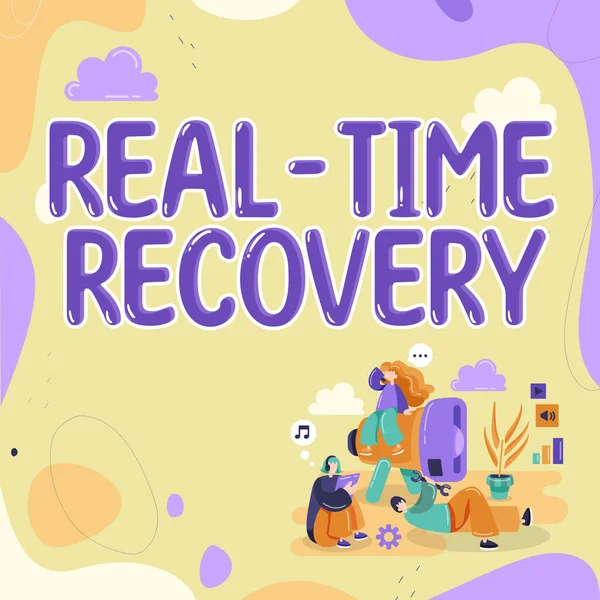 Escrevendo Exibindo Texto Real Time Recovery Word Para Período Máximo — Fotografia de Stock