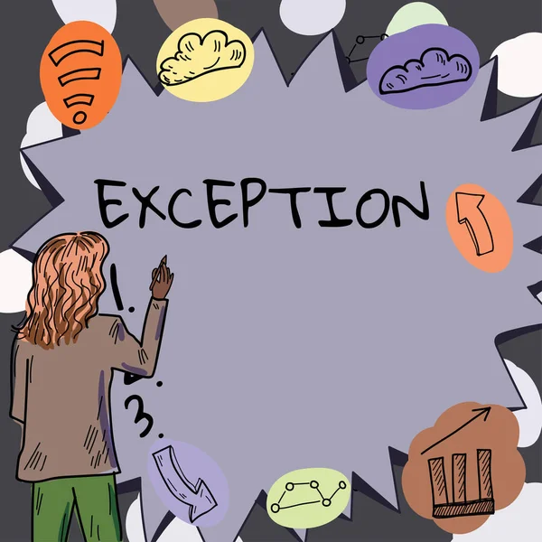 Inspiration Showing Sign Exception Business Idea Person Thing Excluded General — Stock Photo, Image