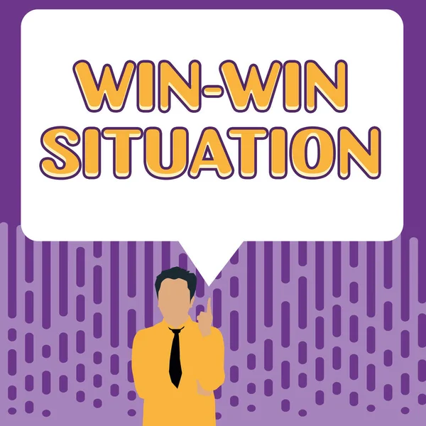 Inspiración Mostrando Signo Win Win Situation Situación Foto Conceptual Donde — Foto de Stock