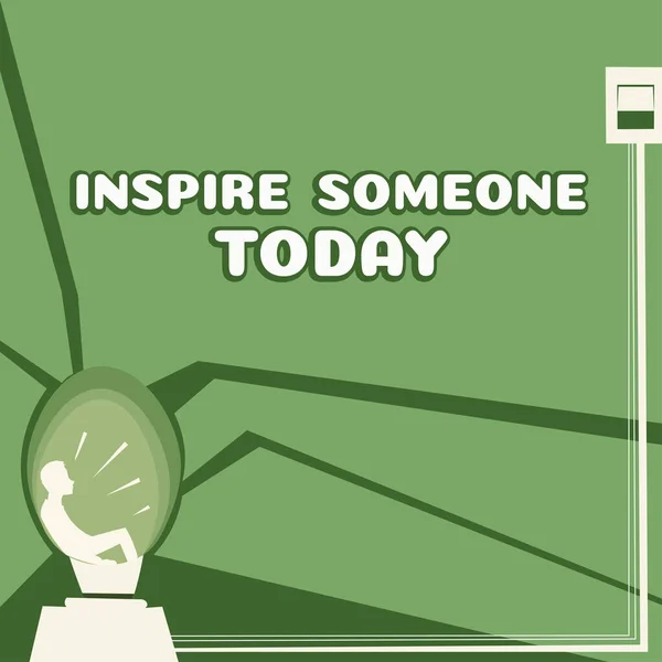 Sinal Texto Mostrando Inspire Alguém Hoje Ideia Negócio Faça Alguém — Fotografia de Stock