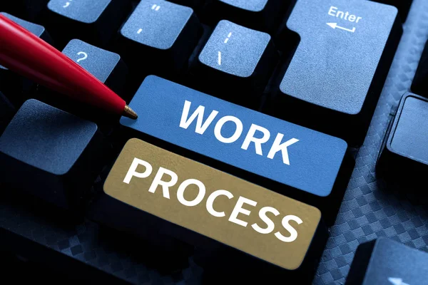 Sinal Escrita Manual Processo Trabalho Visão Geral Negócio Procedimentos Padrão — Fotografia de Stock