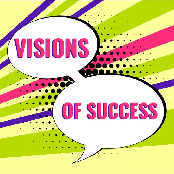 Legenda Conceitual Visions Success Word Clear End Result Purpose Goal — Fotografia de Stock
