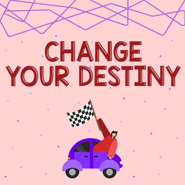 Inspiration Zeigt Zeichen Change Your Destiny Konzeptionelles Foto Umschreiben Mit — Stockfoto