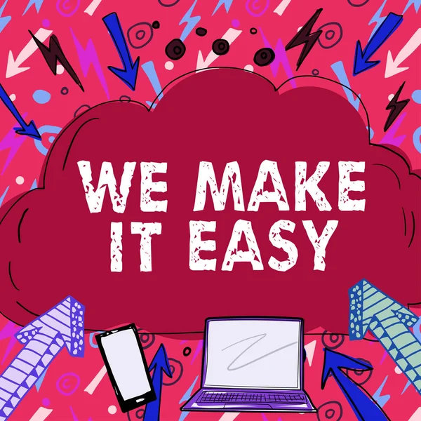 Konzeptionelle Präsentation Make Easy Business Showcase Lösungsalternativen Machen Den Job — Stockfoto