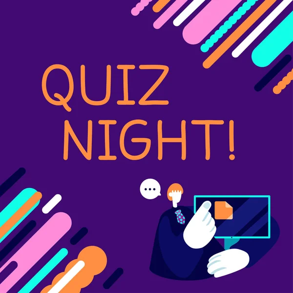 Sinal Texto Mostrando Quiz Night Conceptual Foto Noite Teste Conhecimento — Fotografia de Stock
