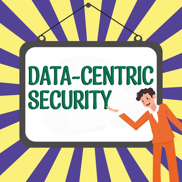 Tekenen Weergeven Van Data Centric Security Concept Betekenis Omvat Opgehaalde — Stockfoto