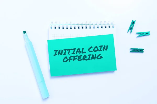 Text Showing Inspiration Initial Coin Offering Internet Concept Type Crowd — Stock Photo, Image