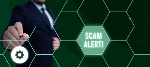 Εγγραφή Εμφάνισης Κειμένου Scam Alert Internet Concept Προειδοποιεί Κάποιον Για — Φωτογραφία Αρχείου