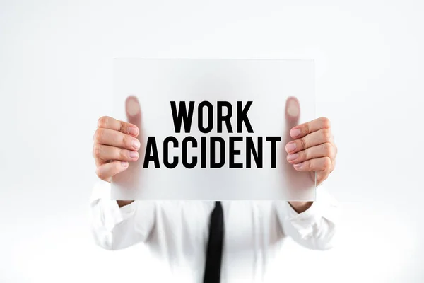 Writing displaying text Work Accident, Internet Concept Mistake Injury happened in the job place Getting hurt