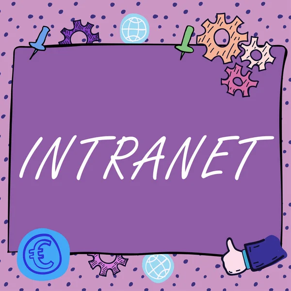 Χειρόγραφο Κείμενο Intranet Internet Concept Τοπικό Περιορισμένο Δίκτυο Επικοινωνιών Ιδίως — Φωτογραφία Αρχείου