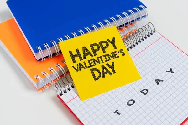 Sinal Escrita Mão Happy Valentine Day Conceito Negócio Quando Amantes — Fotografia de Stock