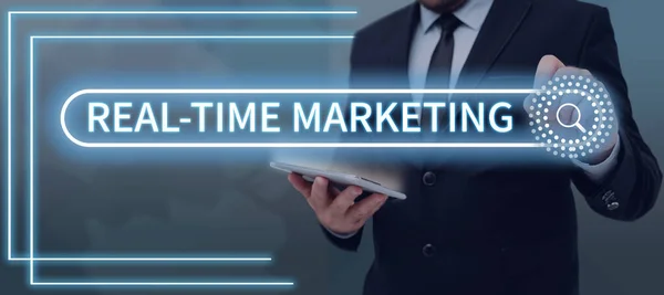 Konzeptionelle Bildunterschrift Real Time Marketing Geschäftsidee Erstellung Einer Strategie Die — Stockfoto