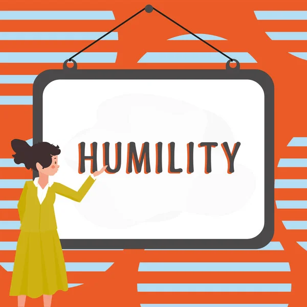 Inspiração Mostrando Sinal Humildade Palavra Para Ser Humilde Uma Virtude — Fotografia de Stock