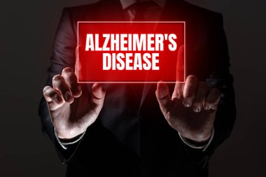 El yazısı işareti Alzheimer Hastalığı, Yaşlılıkta ortaya çıkan ileri zihinsel bozulma için kelime
