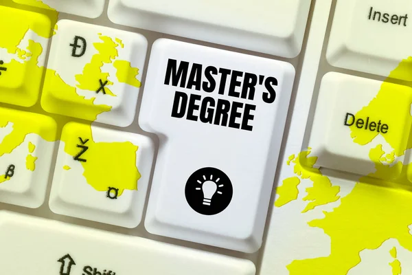 Kavramsal Başlık Master Derecesi Bir Üniversite Veya Üniversite Tarafından Öğrenciye — Stok fotoğraf