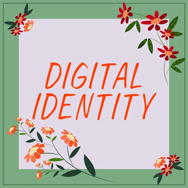 Inspiración Mostrando Signo Identidad Digital Concepto Negocio Identidad Red Adoptada — Foto de Stock