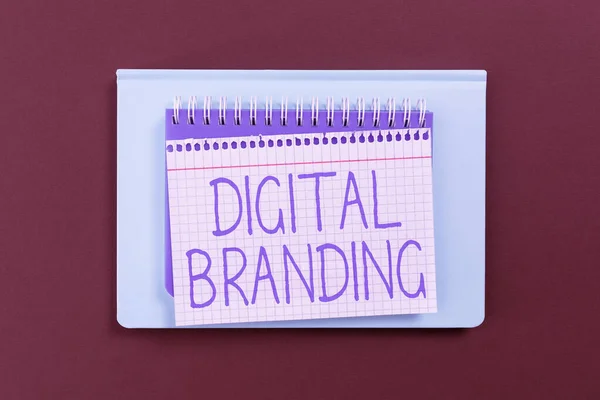 Tekst Pokazujący Inspirację Digital Branding Word Wpisany Połączenie Marki Internetowej — Zdjęcie stockowe