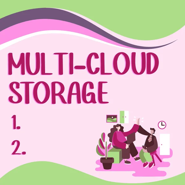 Текст Почерка Multi Cloud Storage Концепция Подразумевающая Использование Нескольких Облачных — стоковое фото